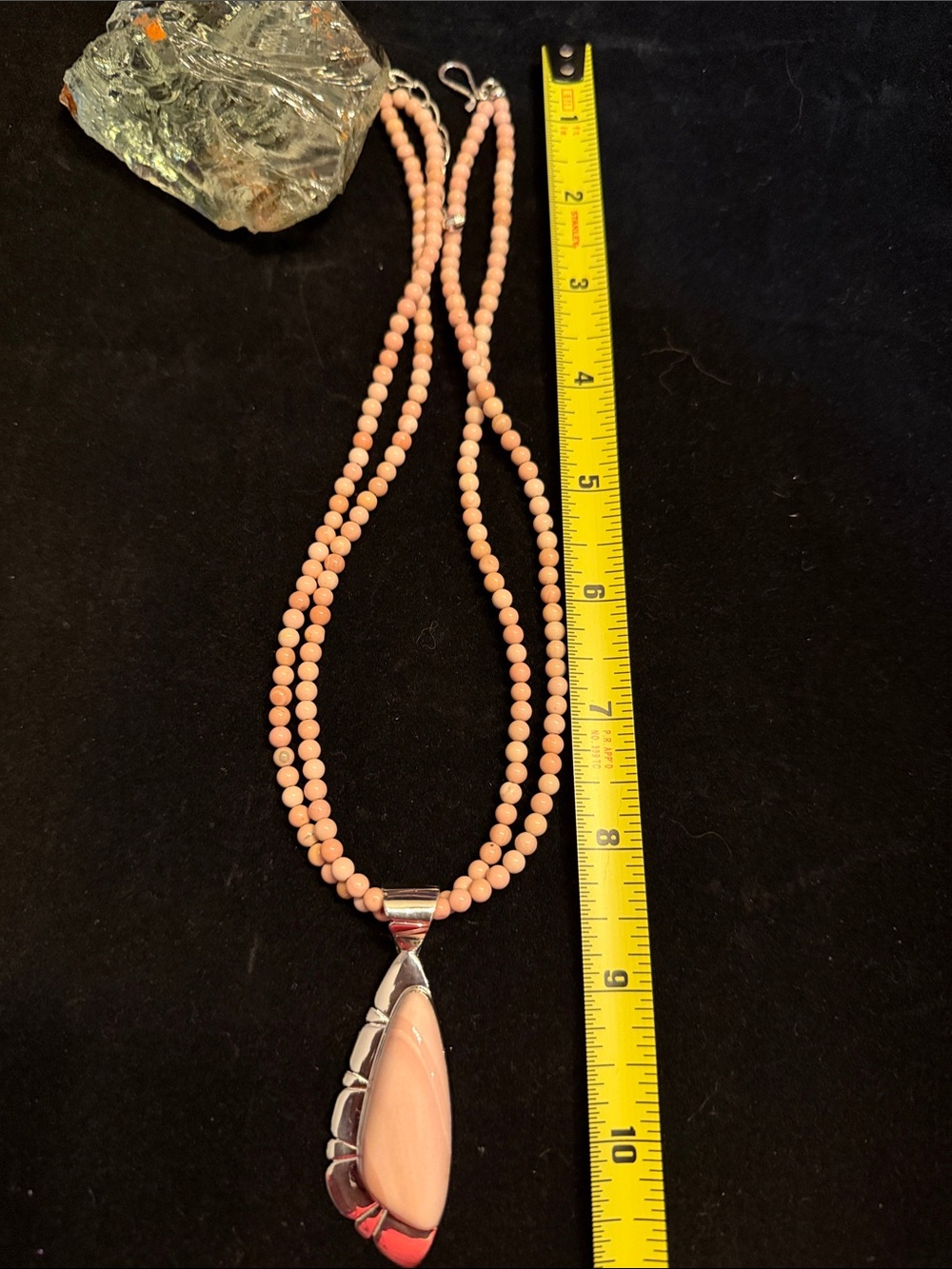 ✨ Jay King Pink Coral Pendant Necklace – Sterling Silver – Beaded Strand ✨ 226 - Picture 6 of 6